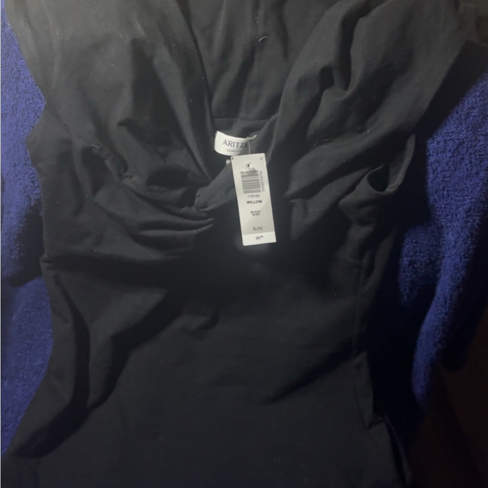 Aritzia Elegant Black Cowl Neck Top